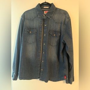 Wrangler Snap Denim Shirt - Long Sleeve